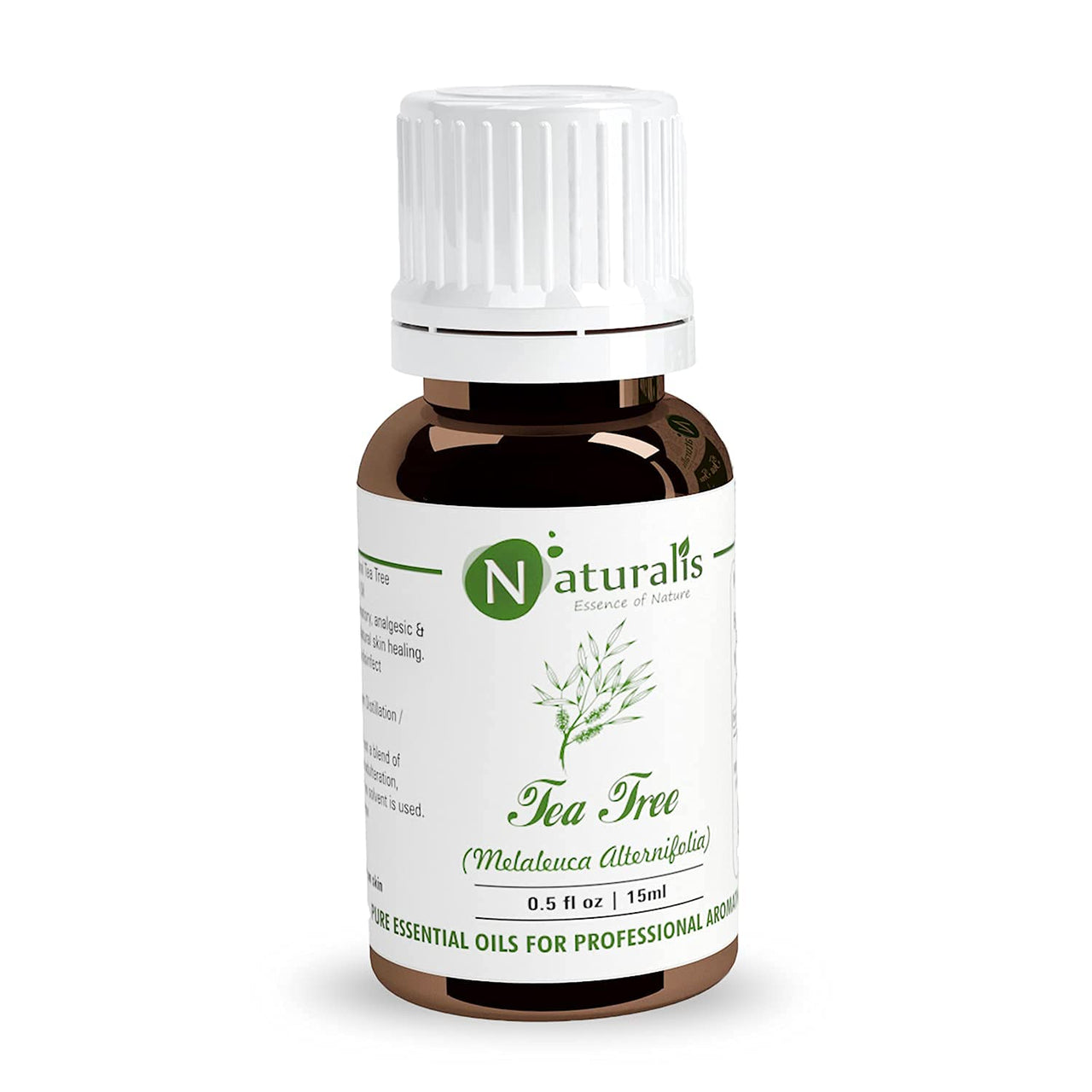 Naturalis Tea Tree Oil for Hair, Acne, Pimples and Scar - Pure and No Dilution Tea Tree Oil - No Solvents - Ideal for Aromatherapy - 15ml