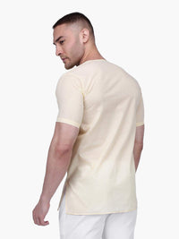 Rajubhai Hargovindas Men's  White Fine Cotton Short Kurta | Pack of 4 |