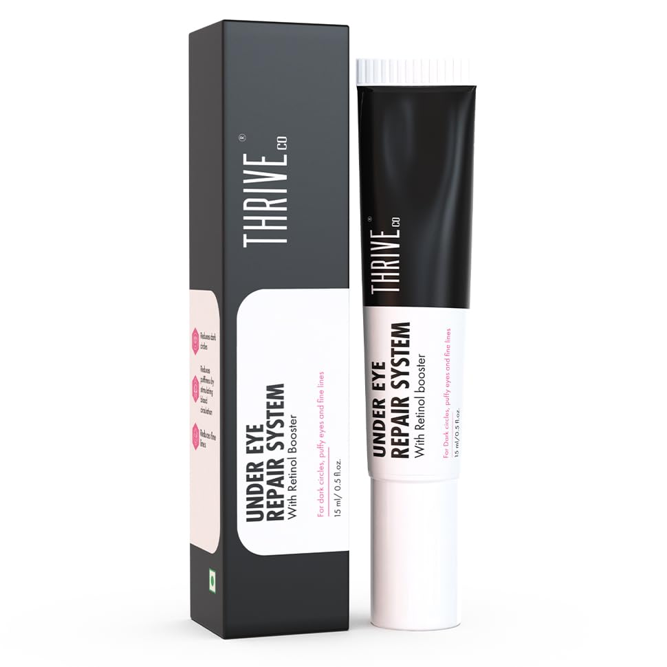 ThriveCo Anti-Ageing Under Eye Repair Cream for Dark Circles, Fine Lines, Wrinkles & Puffiness | With Retinol, Niacinamide & CollaRev for Men & Women | 15 ml