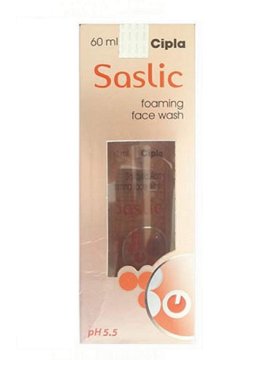 Cipla Saslic Foaming Face Wash | pH 5.5 | Salicylic acid | Acne Prone Skin | Oily skin | 60ml (Pack of 3)