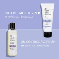 Deconstruct Daily Oil Free Cleanse & Hydrate Duo - Oil Control Face Wash + Oil- Free Moisturiser | Oil-free and Hydrated skin | Oily Acne Prone Skin