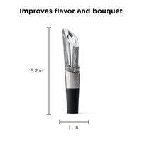 Rabbit W6127 Wine Aerator and Pourer, 1.1 x 1.1 x 5.2 inches, Clear/Stainless Steel 5.2 Inch Stainless