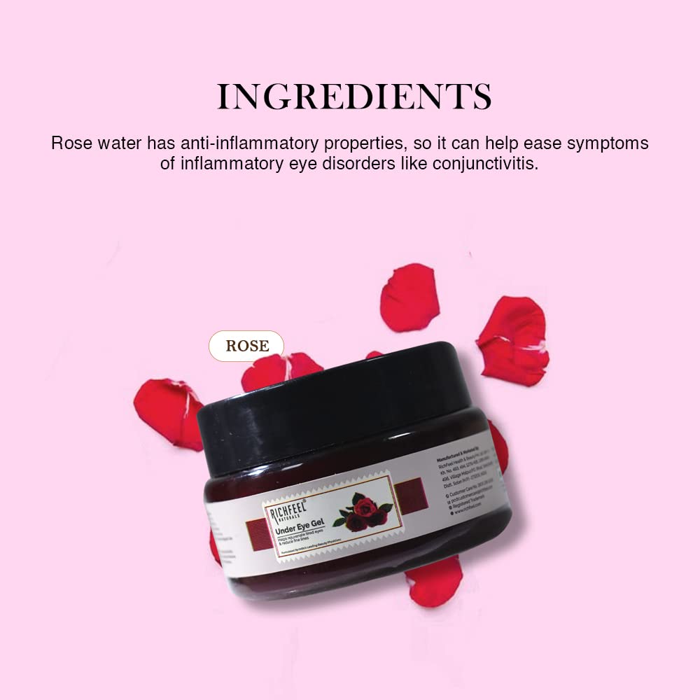 Richfeel Under Eye Cream Gel for Dark Circles & Puffy Eyes for Men & Women, 50gm
