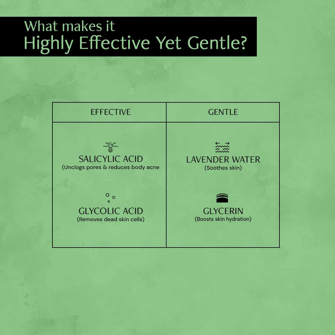 Deconstruct 1% Salicylic Acid Body Wash with 2% Glycolic Acid | Prevents Body Acne, Rough & Bumpy skin | Deeply cleanses skin | Shower gel for Women & Men- 200ml