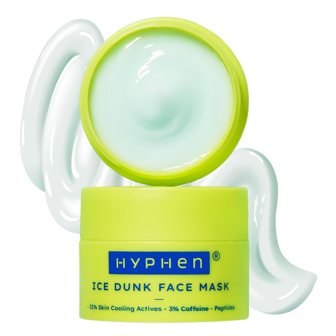 Hyphen Ice Dunk Cooling Face Mask with 31% Skin Cooling Actives | 3% Caffeine for Skin Firming, De-puff & Pore Minimizing | Collagen Boost Cryo theraphy For Glowing Skin- 50gm