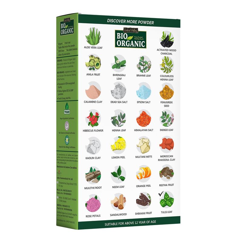 Indus Valley 100% Organic Tulsi Powder | Natural Tulsi Leaf Powder for Face & Skin Care - 100 gm