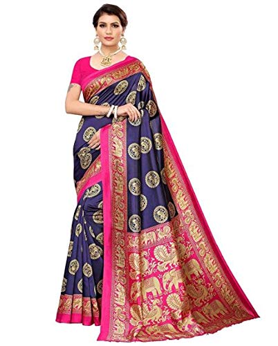 Amazon Brand - Anarva Soft Heavy & Cotton Silk Sarees for women, Beautiful saree free size with unstitched Blouse Piece