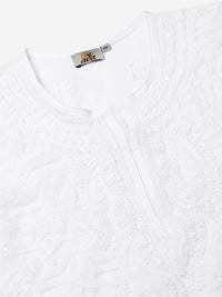 Ada Women's  Hand Embroidered Lucknowi Chikankari Georgette Short Top Kurti with Slip