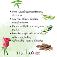 moha: Herbal Face Wash 200 ML X 1 | Face Wash With Goodness Of Neem, Aleovera, Cucumber, Rose & Yashtimadhu Which Keep Skin Healthy, Soft & Glowing, For All Skin Type