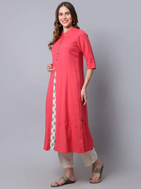 Pistaa's  Women Cotton Printed Cut Regular Kurta