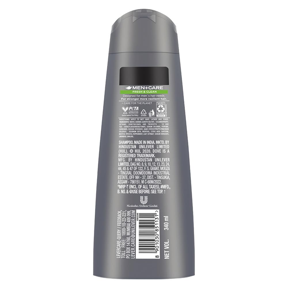 Dove Men+Care Fresh & Clean 2in1 Shampoo+Conditioner, 340 ml
