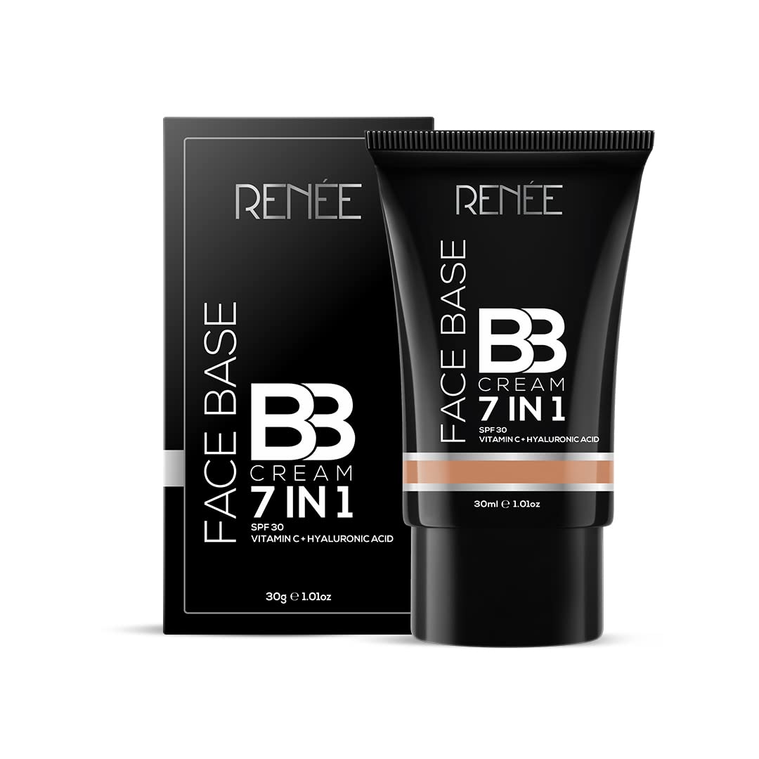 RENEE Face Base Bb Cream 7 in 1 With Spf 30 Pa+++ Truffle 30ml| Enriched With Hyaluronic Acid & Vitamin C| Hydrates, Nourishes & Smoothens Skin