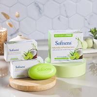 Softsens Naturally Refreshed Skin Cream Bar Soap Made with 100% natural vegetable oil and Zesty Lime, Coconut cream | Daily-Use Bathing Bar Parabens, SLS, SLES & Phthalates Free Pack of 4(100g x 4)