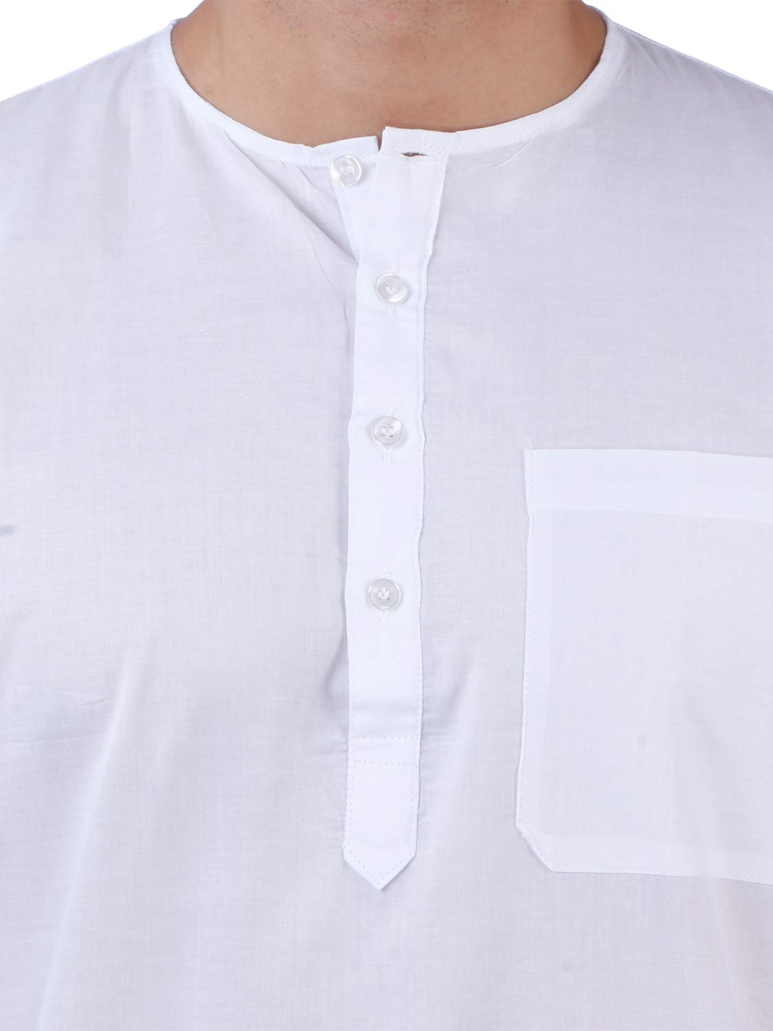 Rajubhai Hargovindas Men's  White Fine Cotton Short Kurta | Pack of 4 |