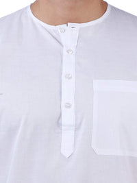 Rajubhai Hargovindas Men's  White Fine Cotton Short Kurta | Pack of 4 |