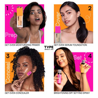 TYPE BEAUTY INC. Get Even Waterproof Concealer For Face Makeup with Vitamin C, Niacinamide & Bakuchiol | Reduces Dark Spots & Pigmentation | Crease Free | For Women & Men - Mocha (50) | 8 ML