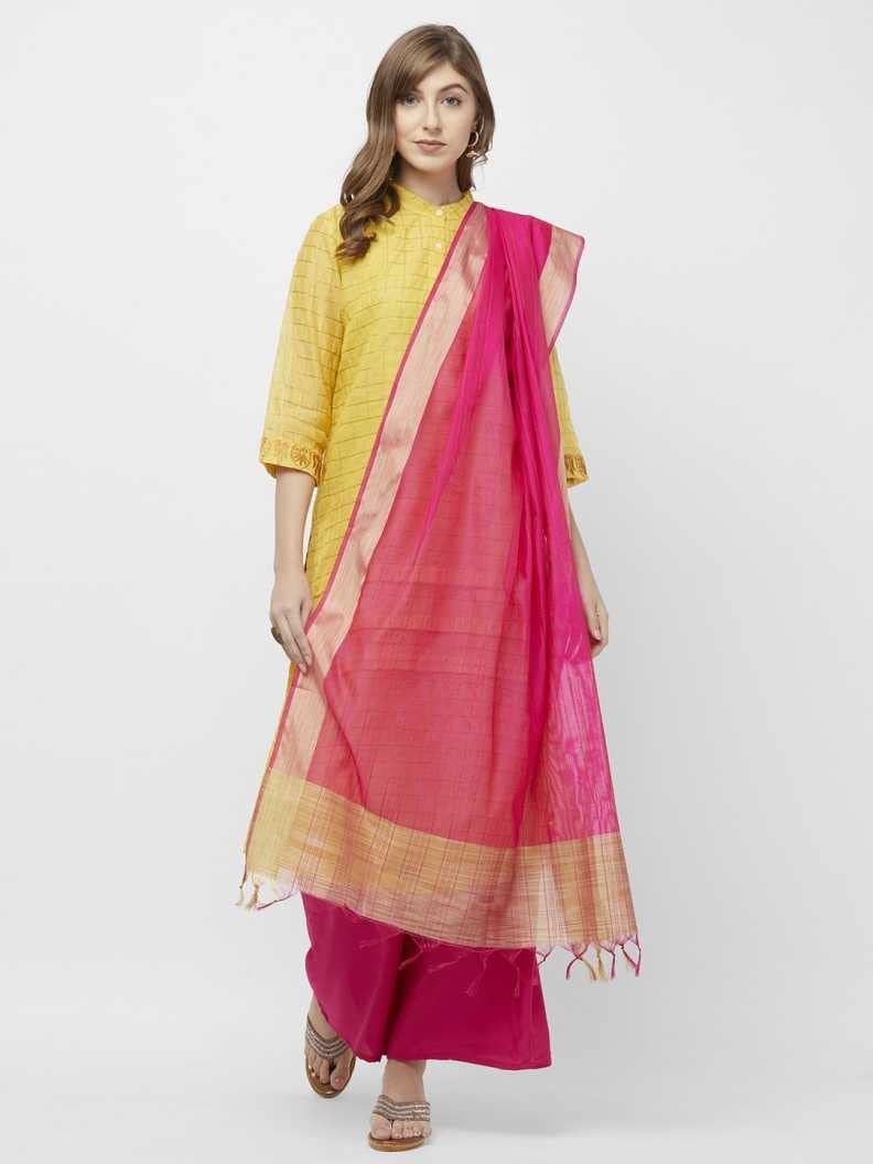 TRENDLOOK Women's  Solid Cotton Silk Dupatta