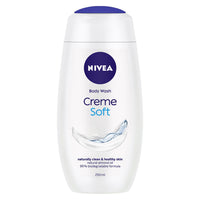 NIVEA Women Body Wash, Crème Soft Shower Gel, with Almond Oil for Soft Skin, 250 ml & NIVEA Men Body Wash, Deep Impact, 3 in 1 Shower Gel for Body, Face & Hair, with Microfine Clay, 250 ml