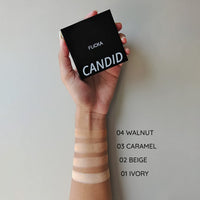 FLiCKA Candid Compact Powder For Velvet Matte Finish, Long-Lasting, Smooth Finish| Absorbs Oil, Waterproof Formula, Prevents Creasing| 02 Beige, 9g
