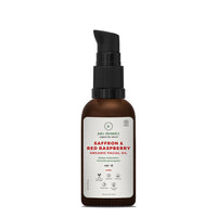 Juicy Chemistry Saffron & Red Raspberry Facial Oil, 10 ml | Organic Face Oil for Skin Brightening & Moisturising | Ecocert Certified for Men & Women | Cruelty-free & 100% Vegan