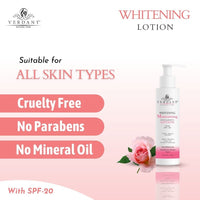 Verdant Natural Care Skin Brightening Body Lotion with SPF 20 | Daily Moisturizer & Deep Hydration - No Parabens, Sulphates - 200 ml