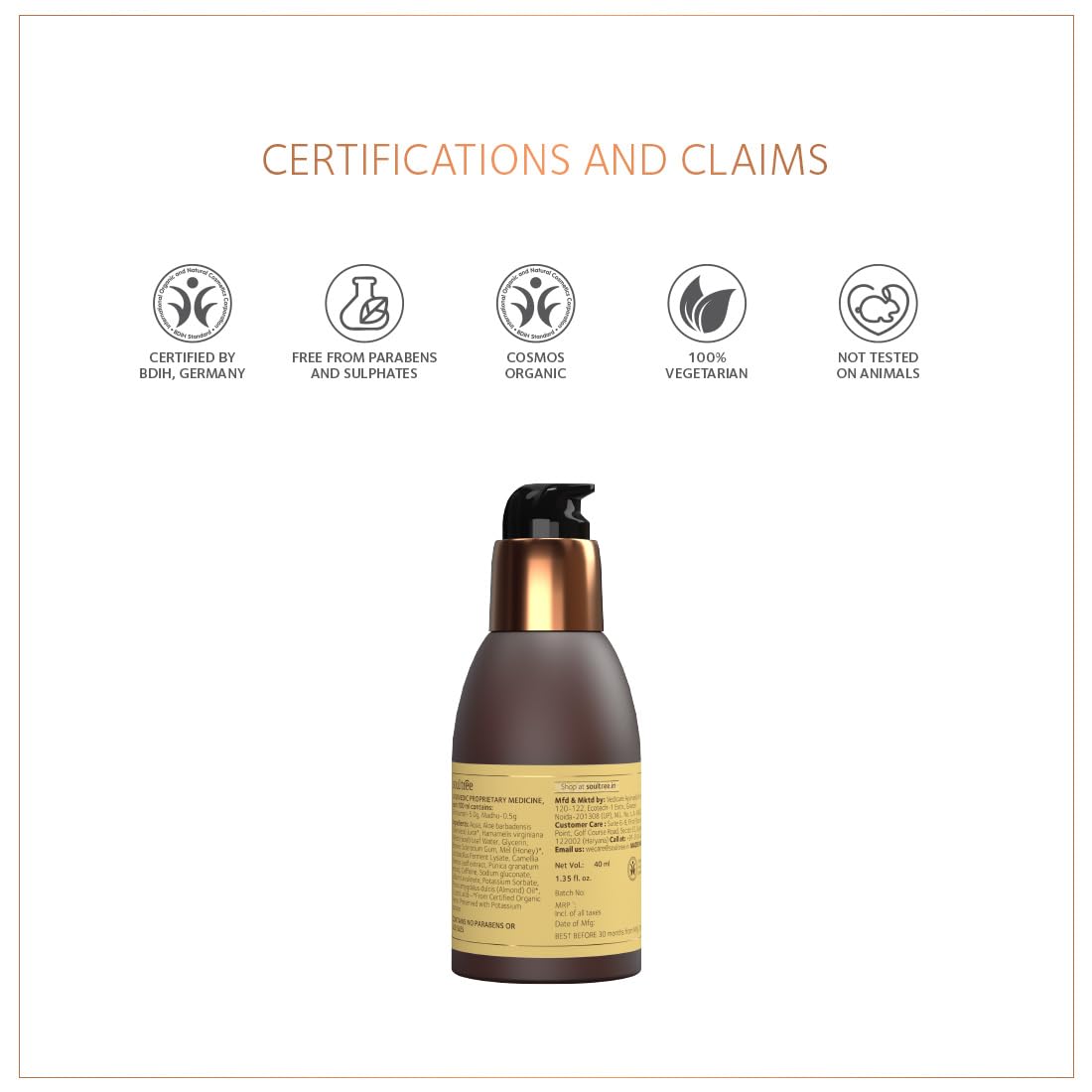 SoulTree Under Eye Gel With Pomegranate & Almond Oil - Reduces Under-Eye Dark Circles & Puffiness - For Oily To Combination Skin, 40ml