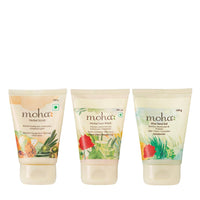 Moha Face Wash, Aloe Vera Gel & Herbal Scrub for Nourished and Bright Skin With Goodness Of Natural Herbs (100g - Combo Pack Of 3)