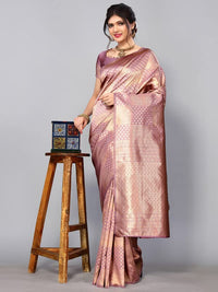 Satrani Women's Jacquard Poly Silk Saree With Unstitched Blouse Piece