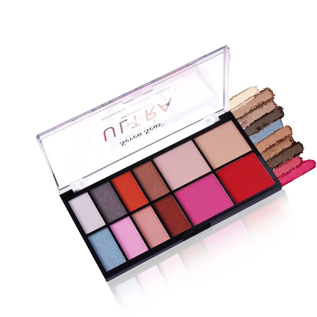 Seven Seas Ultra Smooth Eyeshadow Palette Pigmented Colors | Long Wearing And Easily Blendable Eye Makeup Palette | Multicolor - 30Gm | Shimmery & Glitter Finish (Skin)