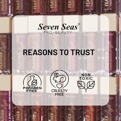 Seven Seas Feather Light Liquid Lipstick | Matte Finish Liquid Lipstick | Long Lasting | Non Transfer | One Coat Application | Stay Upto 12 Hours (313, 6ml)