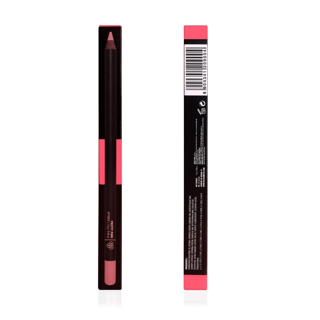 PAC Lip Pencil (Pretty Pink) | Richly Pigmented One Swipe Application | Creamy Non Drying Comfortable Formula | Wood Barrel Lip Liner Pencil