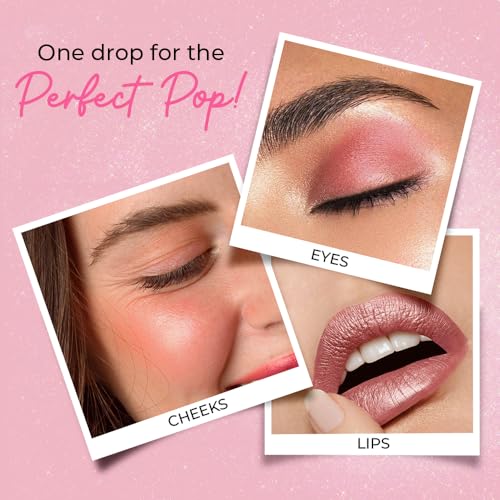 Just herbs Halo Glow Drop Blush Mango Butter + Rice Starch, Weightless Creamy Liquid Blush 10 ml (Strawberry Dip)