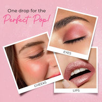 Just herbs Halo Glow Drop Blush Mango Butter + Rice Starch, Weightless Creamy Liquid Blush 10 ml (Strawberry Dip)
