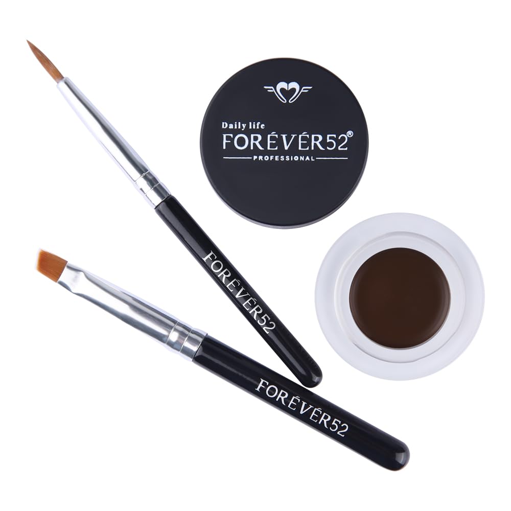 Daily Life Forever52 Long Wear Gel Eyeliner & Tattoo, Waterproof Smudgeproof Long Lasting Cream Eyeliner Gel with 2PCS Brushes for Smooth Aplication(Chocolate) GT008