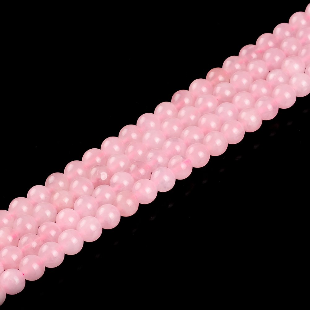 Natural Stone Beads 8mm Rose Quartz Gemstone Round Loose Beads Crystal Energy Stone Healing Power for Jewelry Making DIY,1 Strand 15"