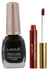 Lakmé Insta Matte Liquid Eye Liner, Black, 9Ml And Jewel Sindoor, Maroon, 4.5Ml