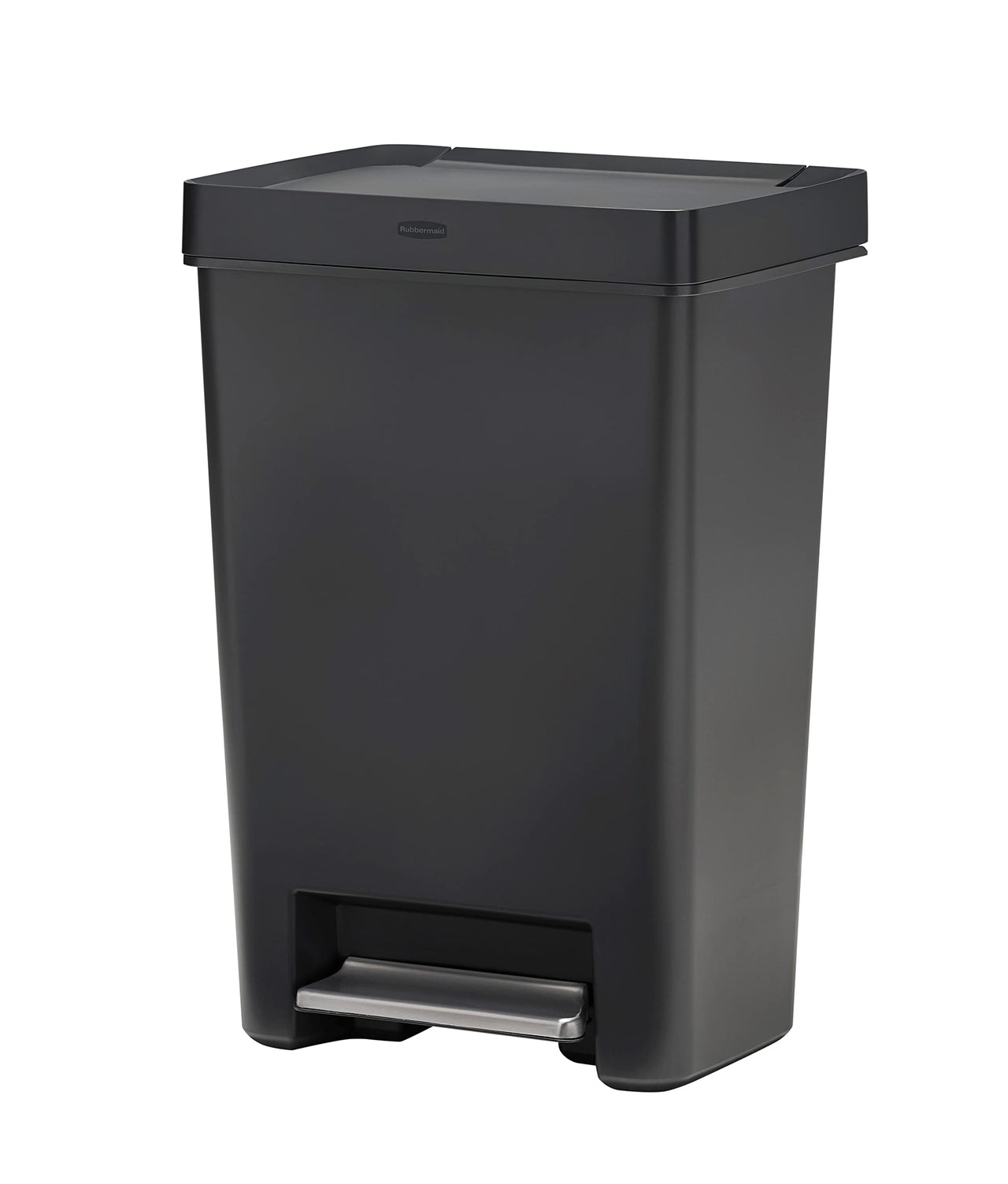 Rubbermaid Premier Series II Step-on Trash Can for Home and Kitchen, with Lid Lock and Slow Close, 13 Gallon, Charcoal, for Home/Kitchen/Hotel/Lobby/Office 13G - Classic Plastic