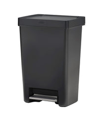 Rubbermaid Premier Series II Step-on Trash Can for Home and Kitchen, with Lid Lock and Slow Close, 13 Gallon, Charcoal, for Home/Kitchen/Hotel/Lobby/Office 13G - Classic Plastic