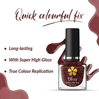 Olivia Nail Paint for Glossy Finish - 5ml (2 Sparkly Violet)