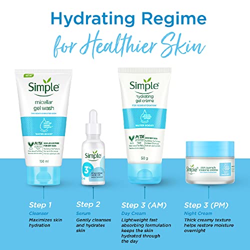 Simple Water Boost Hydrating Gel Creme 50g | For 100 HR Hydration | For Normal to Dry Skin | With Pentavitin & 11% Hydrating Actives