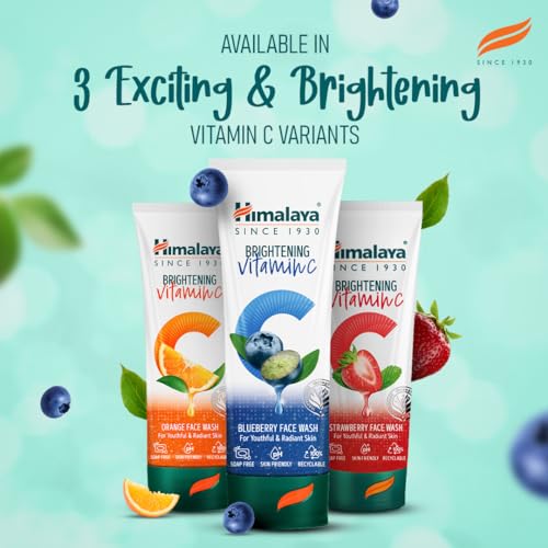 Himalaya Brightening Vitamin C Blueberry Face Wash | Brightening Face Cleanser | Remove Dull Skin | 100ml