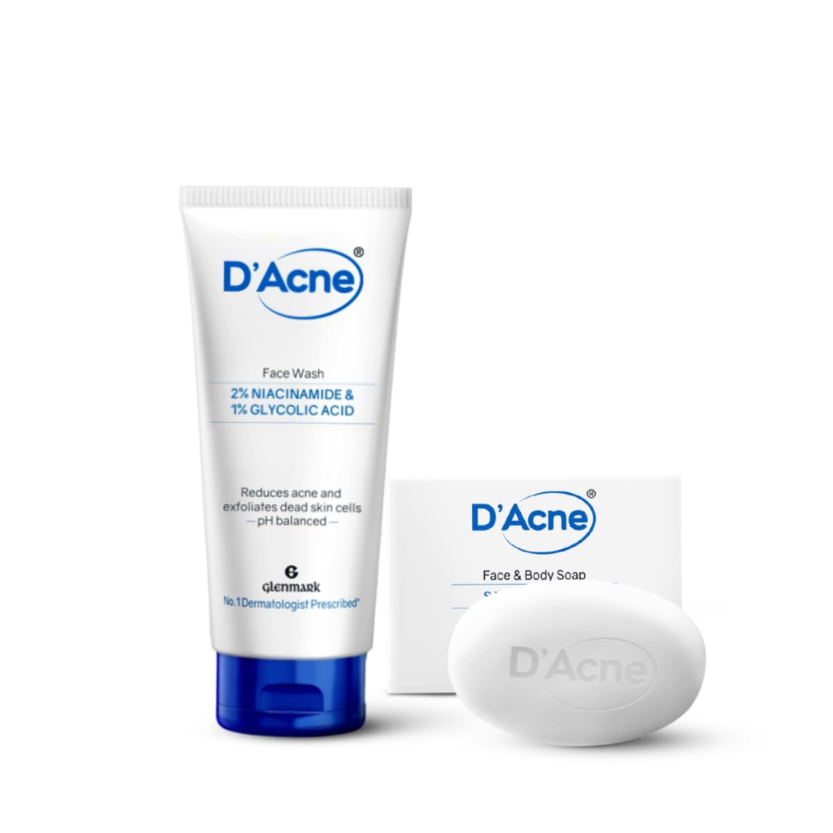 D'Acne Anti Acne Kit | Face and Body Acne Kit | Mild Cleansing Face Wash & Body Soap |Suitable for Oily and Acne-Prone Skin |Dermatologically tested|for Men & Women