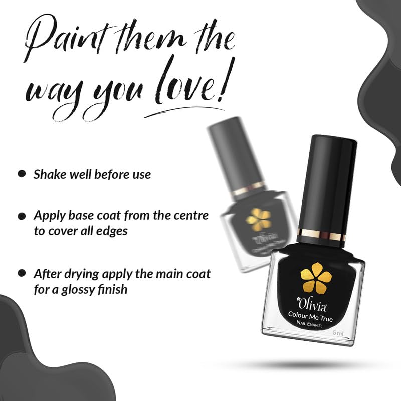 Olivia Nail Paint for Glossy Finish - 5ml (20 Dark Shadow)