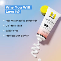 SunScoop Ceramides & Rice Water Gel Sunscreen | SPF 50+ PA++++ | For Oily & Combination Skin | Oil-Free Finish | Sweat-Free | Lightweight Formula | Protects Skin Barrier | 45g