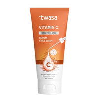 Twasa Vitamin C Serum Face Wash For Skin Brightening, Even Skin Tone & Reduce Dark Circles with Niacinamide & Orange Beads | Paraben & SLS Free(100 ml)