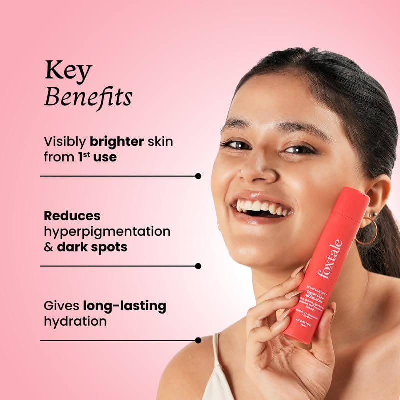 Foxtale Vitamin C Super Glow Moisturizer with Niacinamide & Peptides, Visibly Reduces Pigmentation, Enhances Skins Radiance Instantly, For All Skin Types, Women & Men - 50ml, Cream