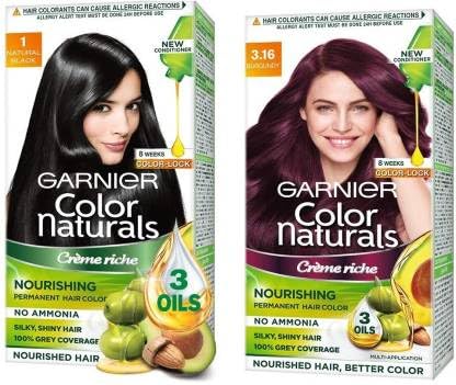 GARNIER Color Naturals Cream 1 Natural Black +1 burgundy, Natural Black+burgundy