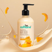 mCaffeine Pumpkin Spice Latte Body Wash with Sweet & Spicy Aroma | Mildly Cleanses for Soft & Smooth Skin | SLS & Soap Free | Fragrance Body Wash for Men & Women |All Skin Types - 300 ml