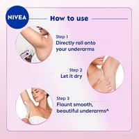 NIVEA Deodorant Roll On, Pearl & Beauty For Women 50ml + Veet Full Body Waxing Kit - Sensitive Skin (20 strips)