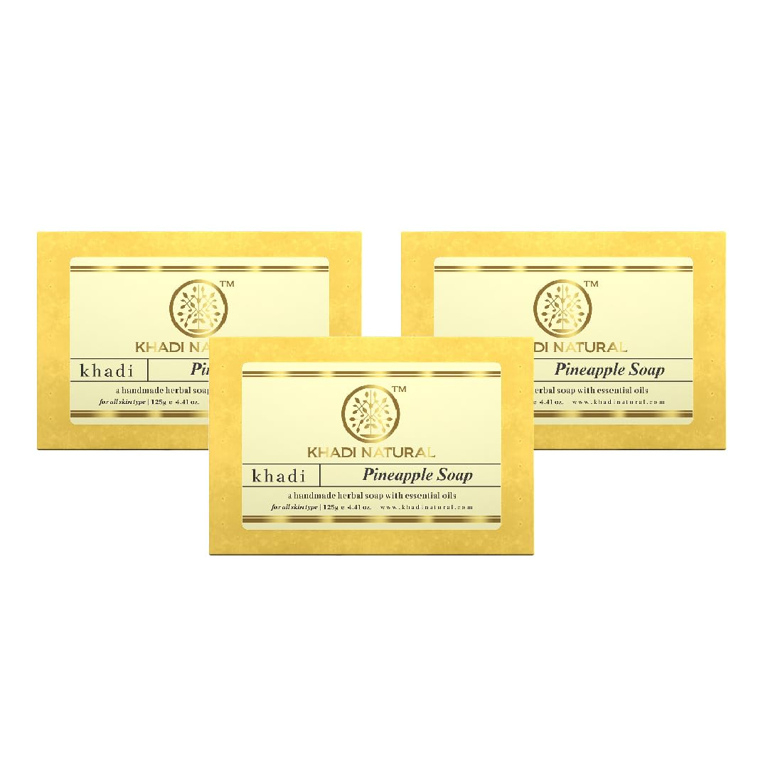 KHADI NATURAL Herbal Pineapple Soap, 125 g (Pack of 3)